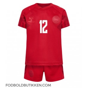 Danmark Kasper Dolberg #12 Hjemmebanetrøje Børn VM 2022 Kortærmet (+ Korte bukser)